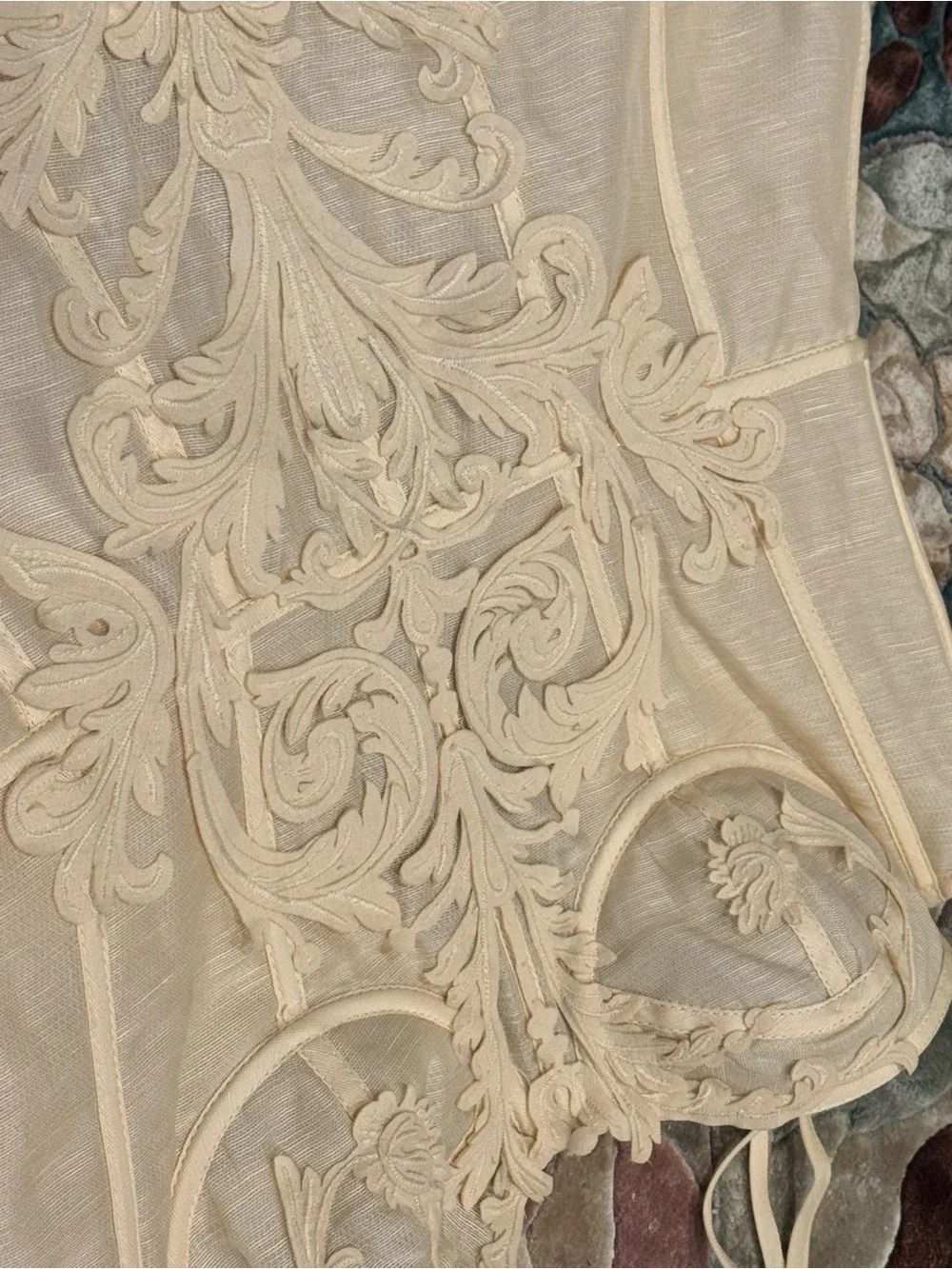 Zimmermann Rebellion Filigree Linen-Silk Corset Mini Dress NWT Cream - Picture 8 of 12